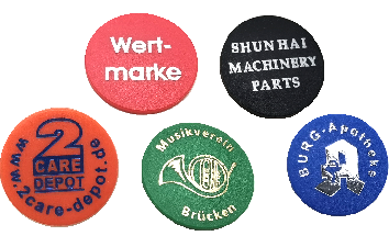 Prägemarken aus Kunststoff