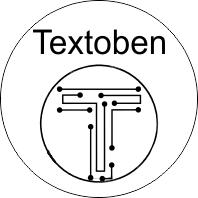 Logo unten Text oben