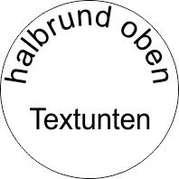 Halbrund oben Text unten